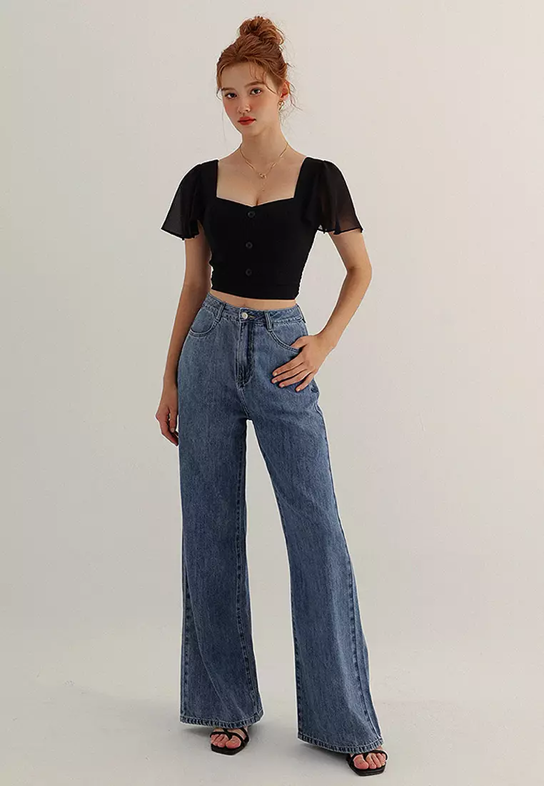 Flutter Sleeve Padded Top