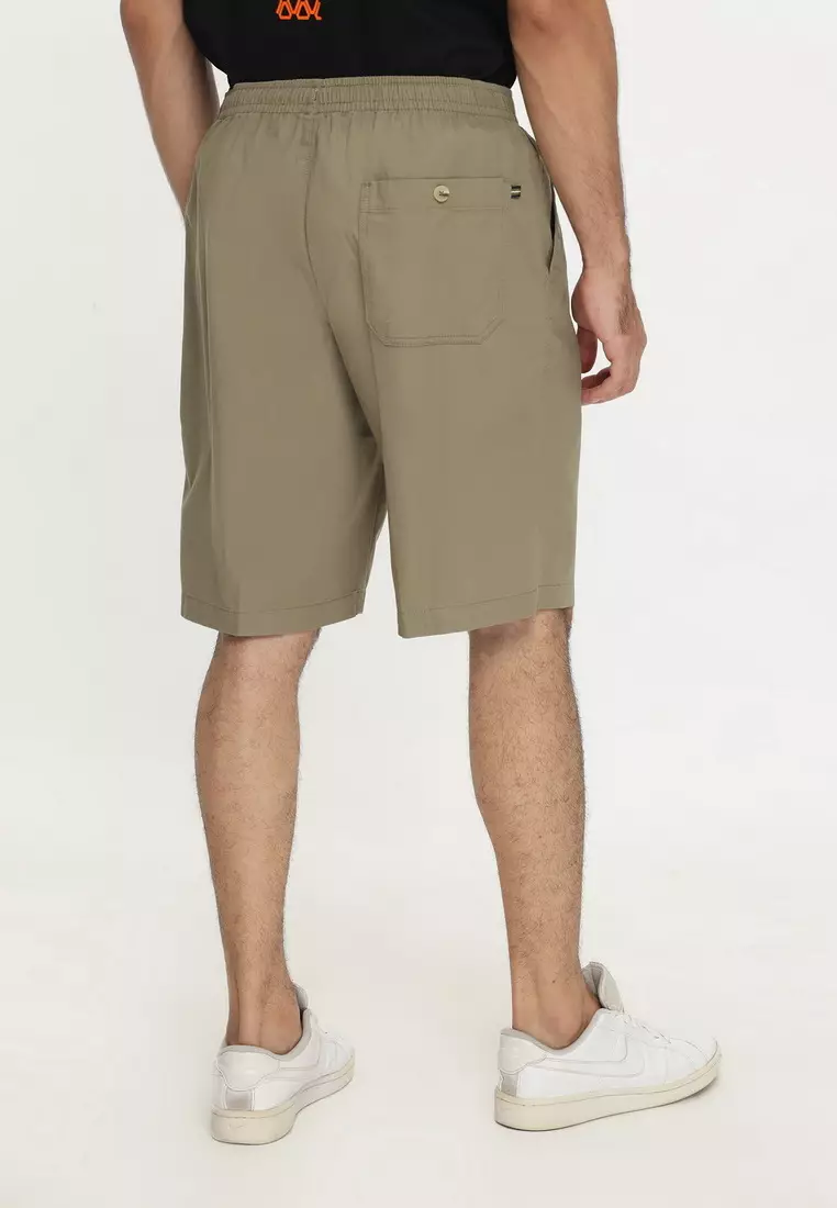 RBJ Celana Pendek Karet Polos Cotton Olive Pria