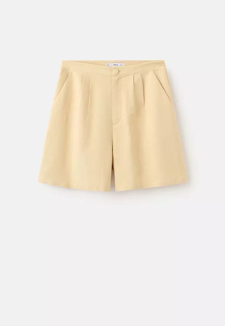 Straight Linen-Blend Shorts