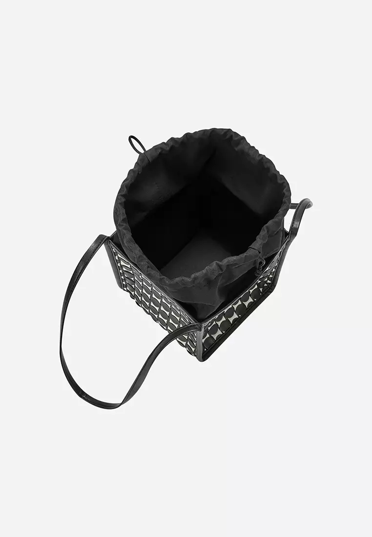 Kwani Handmade Weaving Tote Medium Black White