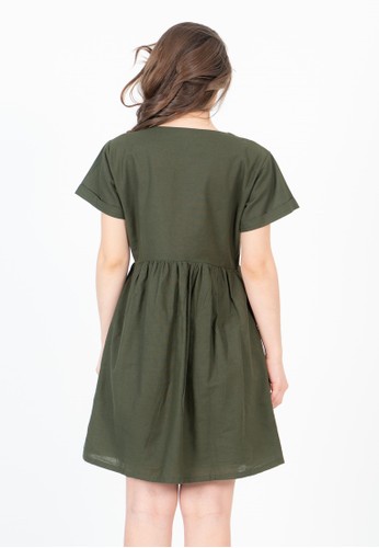 Jual VOERIN Vinci Horn Button Dress Original ZALORA 