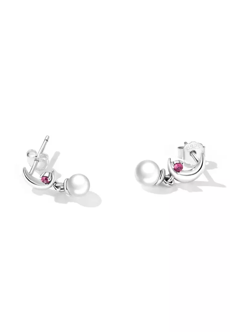 Solid Silver Abernathy Pearl Dangle Earrings