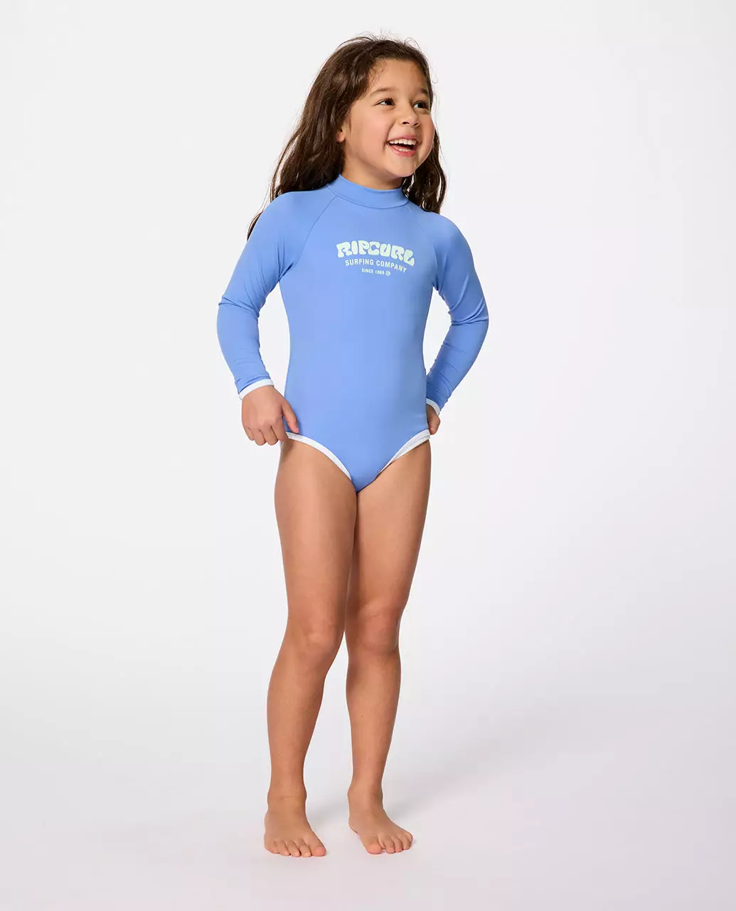 Rip Curl Kids Surf Puff Long Sleeve Surf Suit Swimsuit - Girls (1-8 Years) - Blue