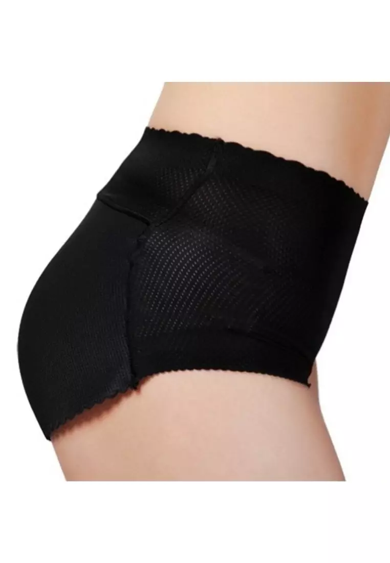 2 Pack Kalene Butt Lifter Mid Rise Panties Seamless Padded Underwear Hip Pads Enhancer Panty in Nude and Black