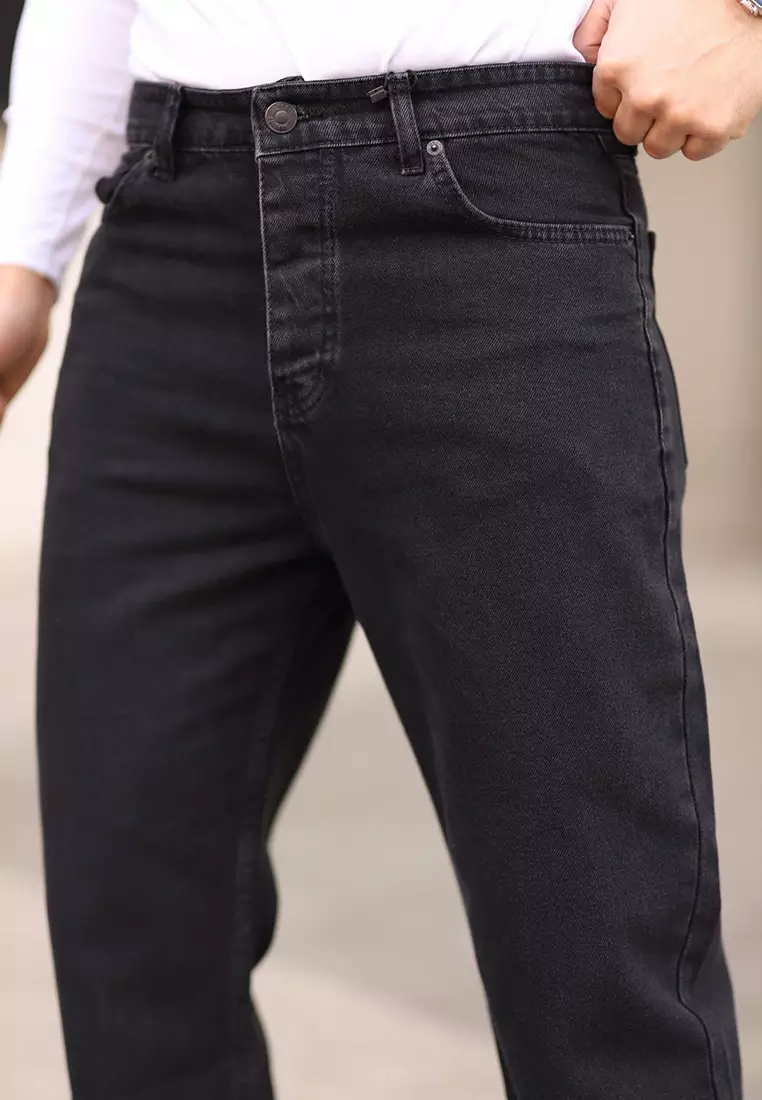 Black Baggy Fit Jeans Denim Trousers TMNAW24JE00027