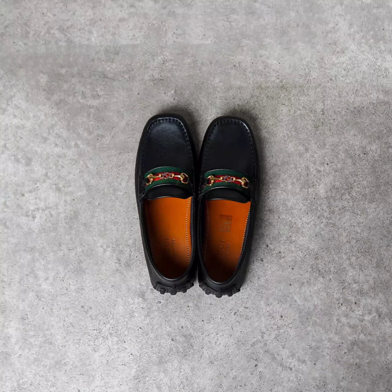 Jual Gucci Sepatu GUCCI DOUBLE G STRIPE GREEN BLACK MOCCASIN