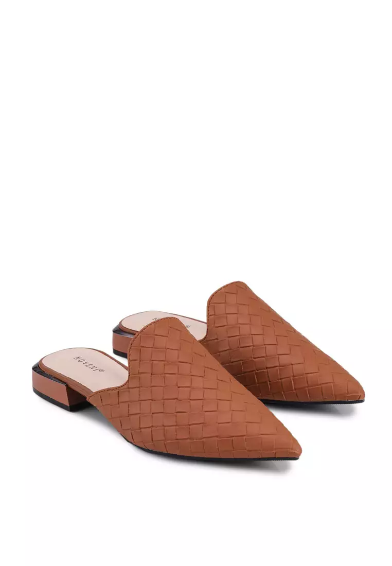 Lattice Embroidery Mules