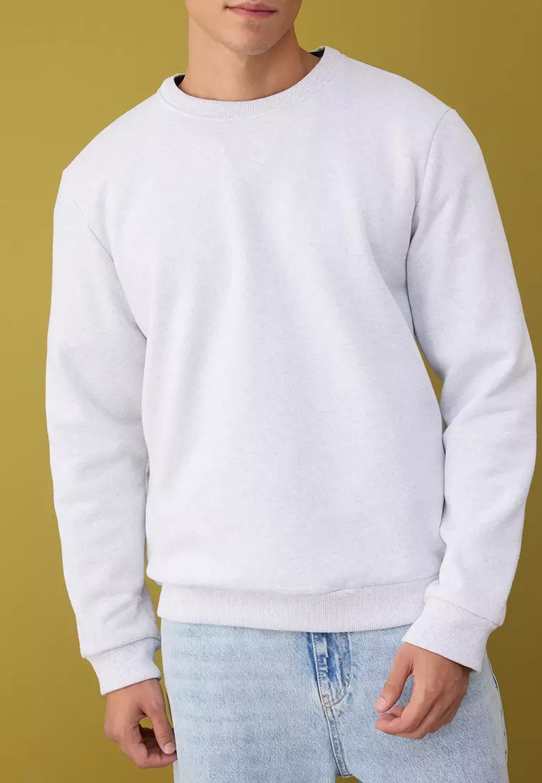Black-Navy-Grey Melange 3 Pack Regular/Regular Cut Basic Fleece Inside Sweatshirt Tmnaw26Sw00006