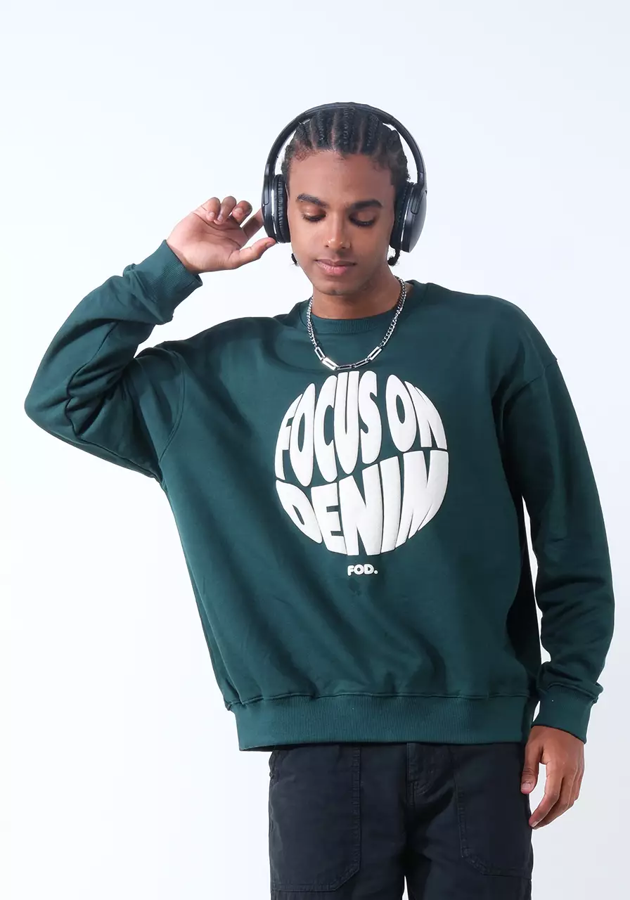 Sweater Pria Crewneck Greendy