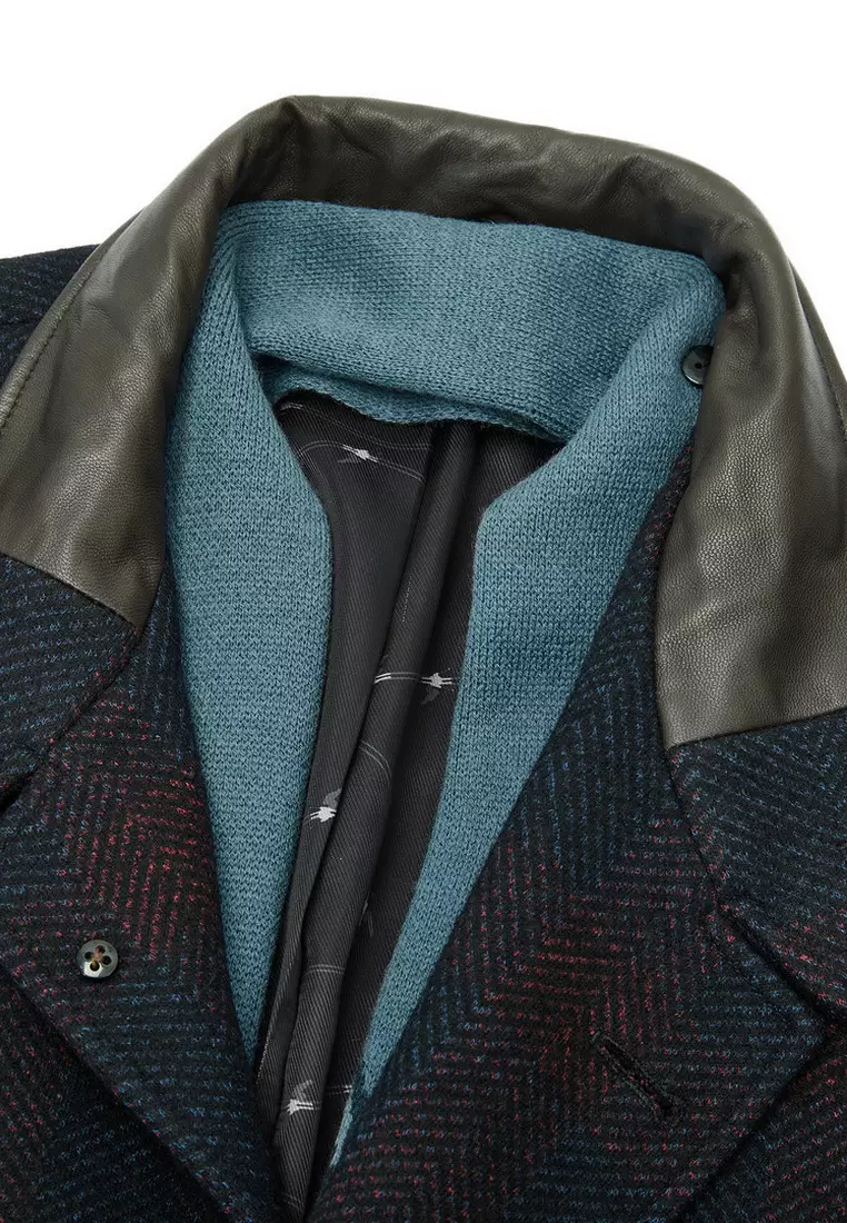 Leather Trimmed Coat