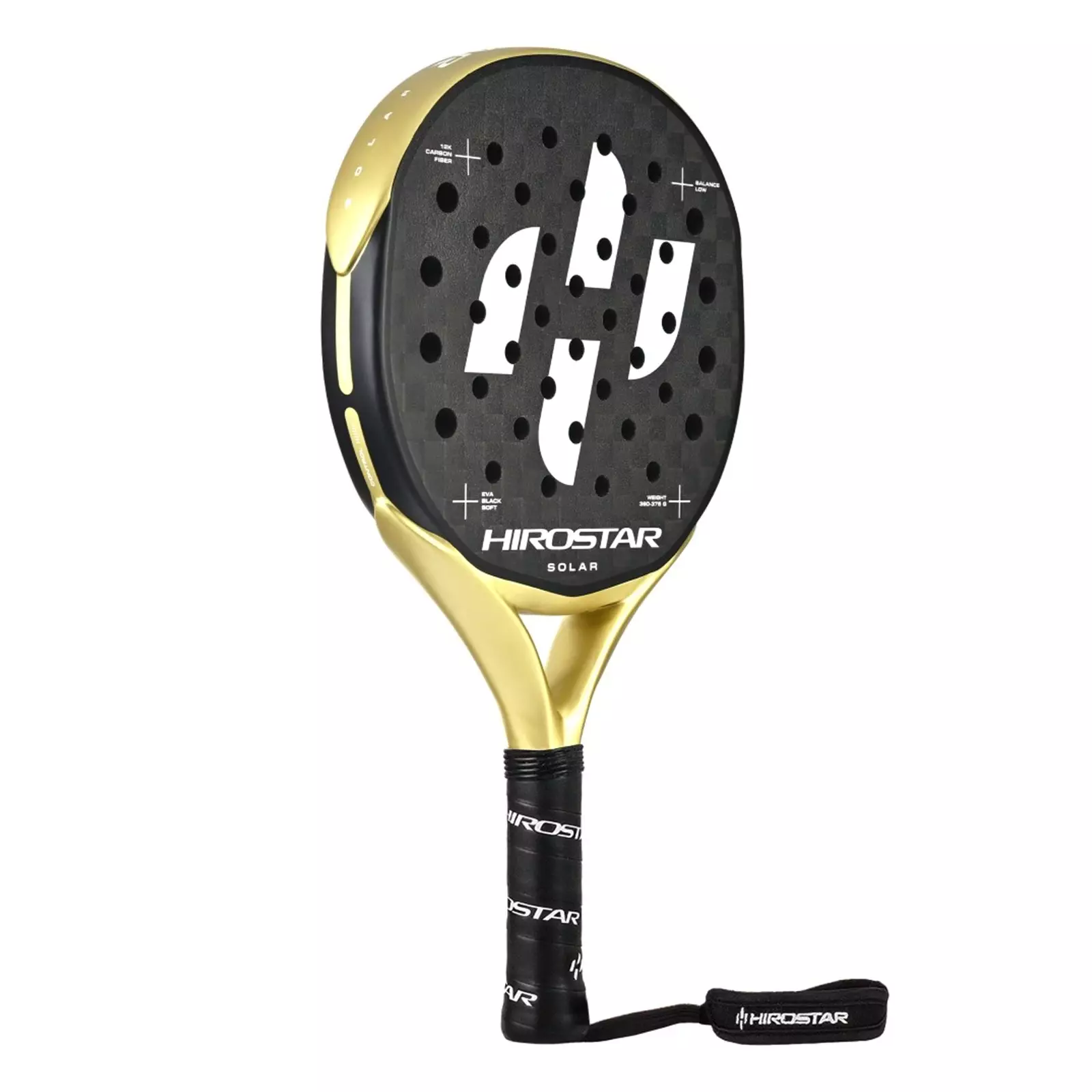 Raket Padel Hirostar Solar 2025 360-375g Black Gold