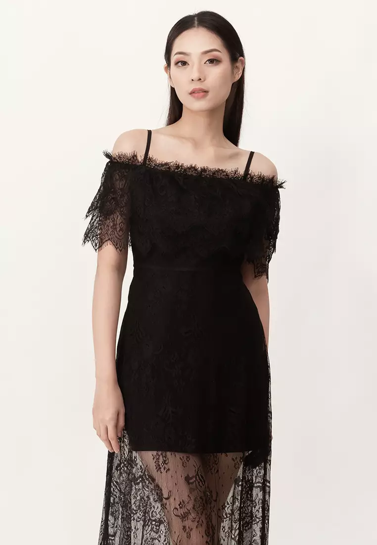 Buy Nelly OffShoulder Lace Bodysuit - Black