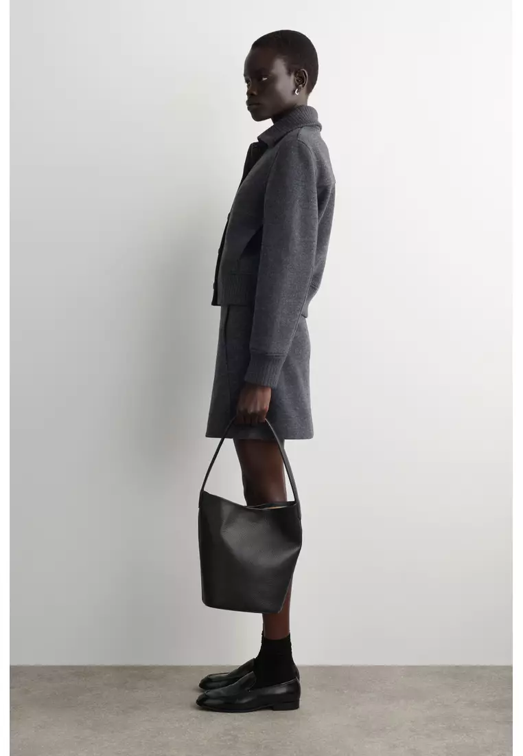 RIBBED-COLLAR BOILED MERINO WOOL JACKET