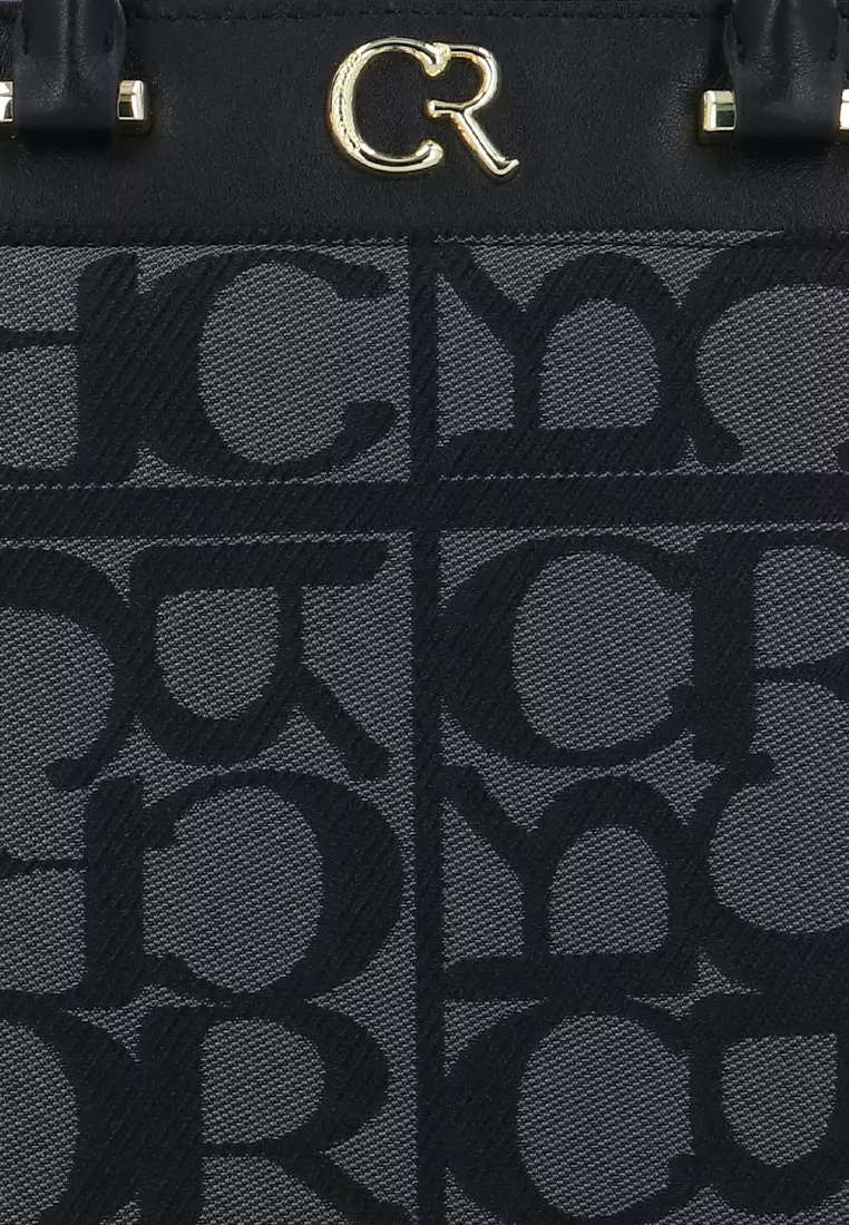 Carlo GEO Jacquard Tote Bag - Black