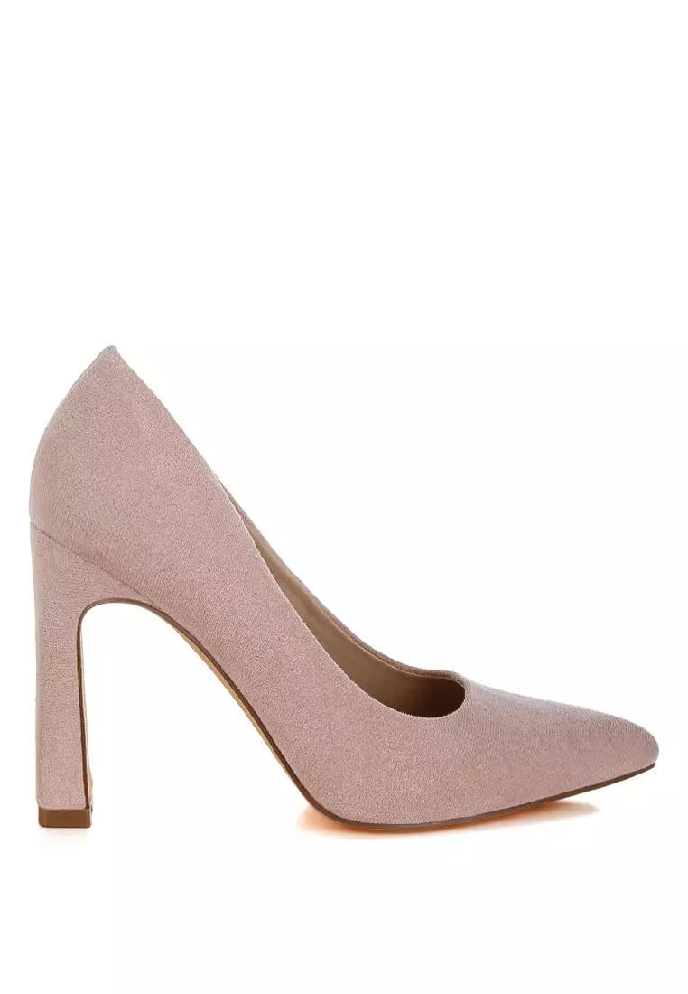 Discount on London Rag  shoes - SKU: Slim Block Heel Pumps in Pink