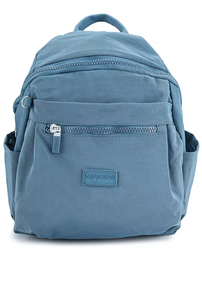 Crinkled Nylon Small Backpack