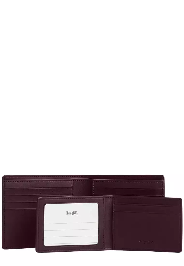 3 In 1 Wallet In Signature Canvas in Black Currant CW380