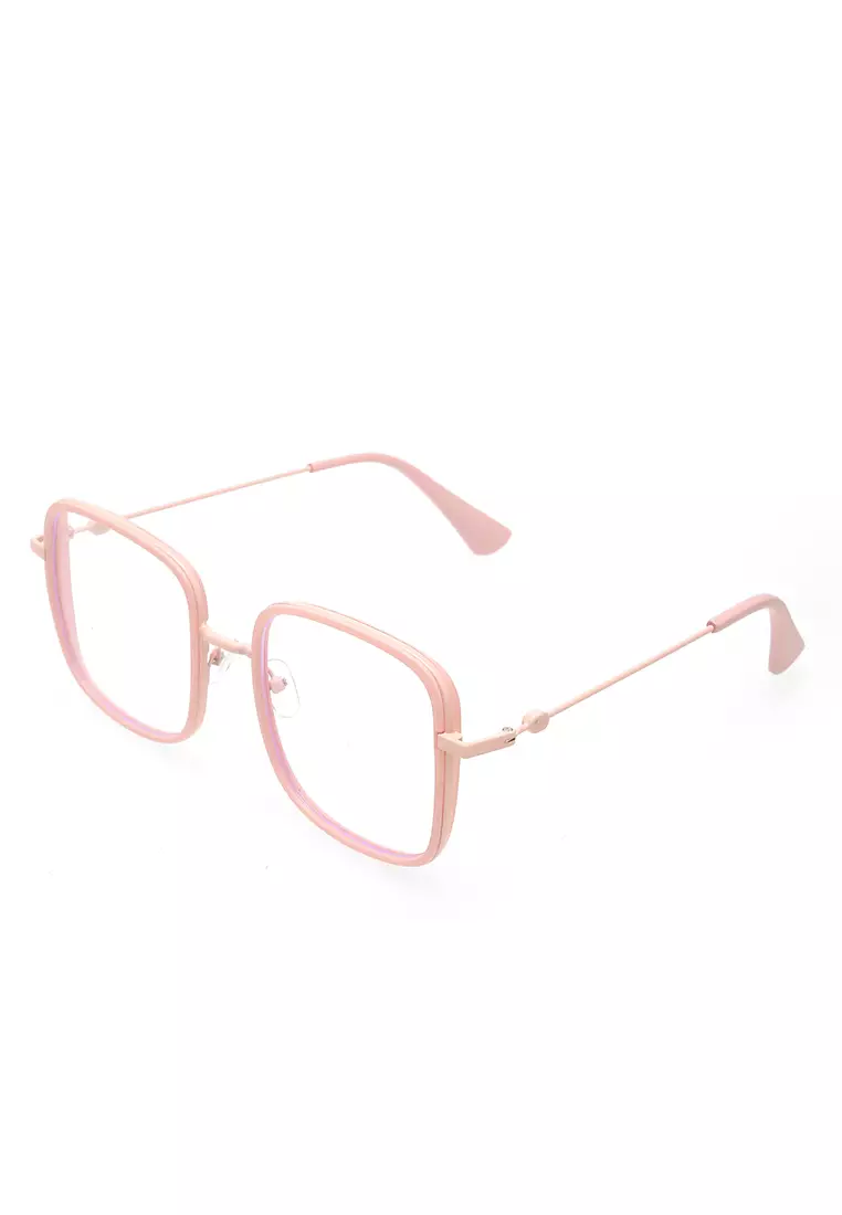 Kiano Oversize Frame Kacamata Anti Radiasi Wanita Desain Stylish Material Metal ORIGINAL - Pink