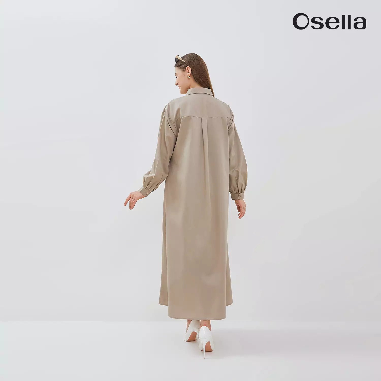 Osella Classic A-Line Shirt Dress 2157660187 | Dress Lengan Panjang Wanita