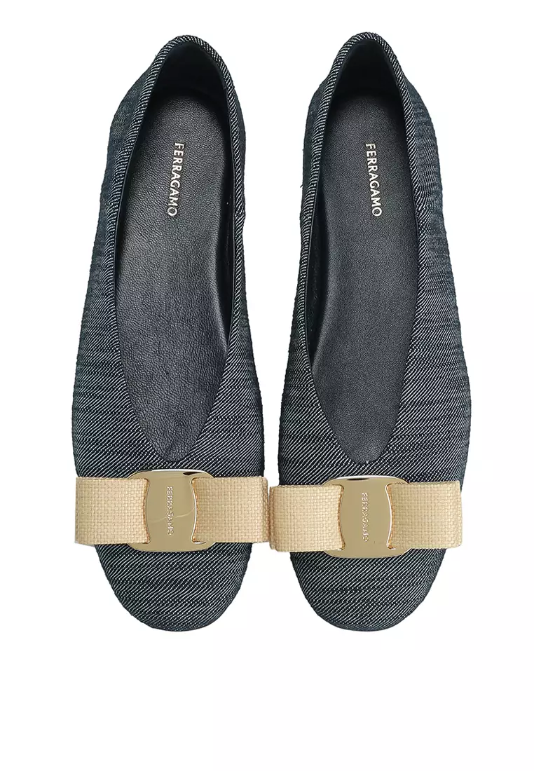 ferragamo denim flats