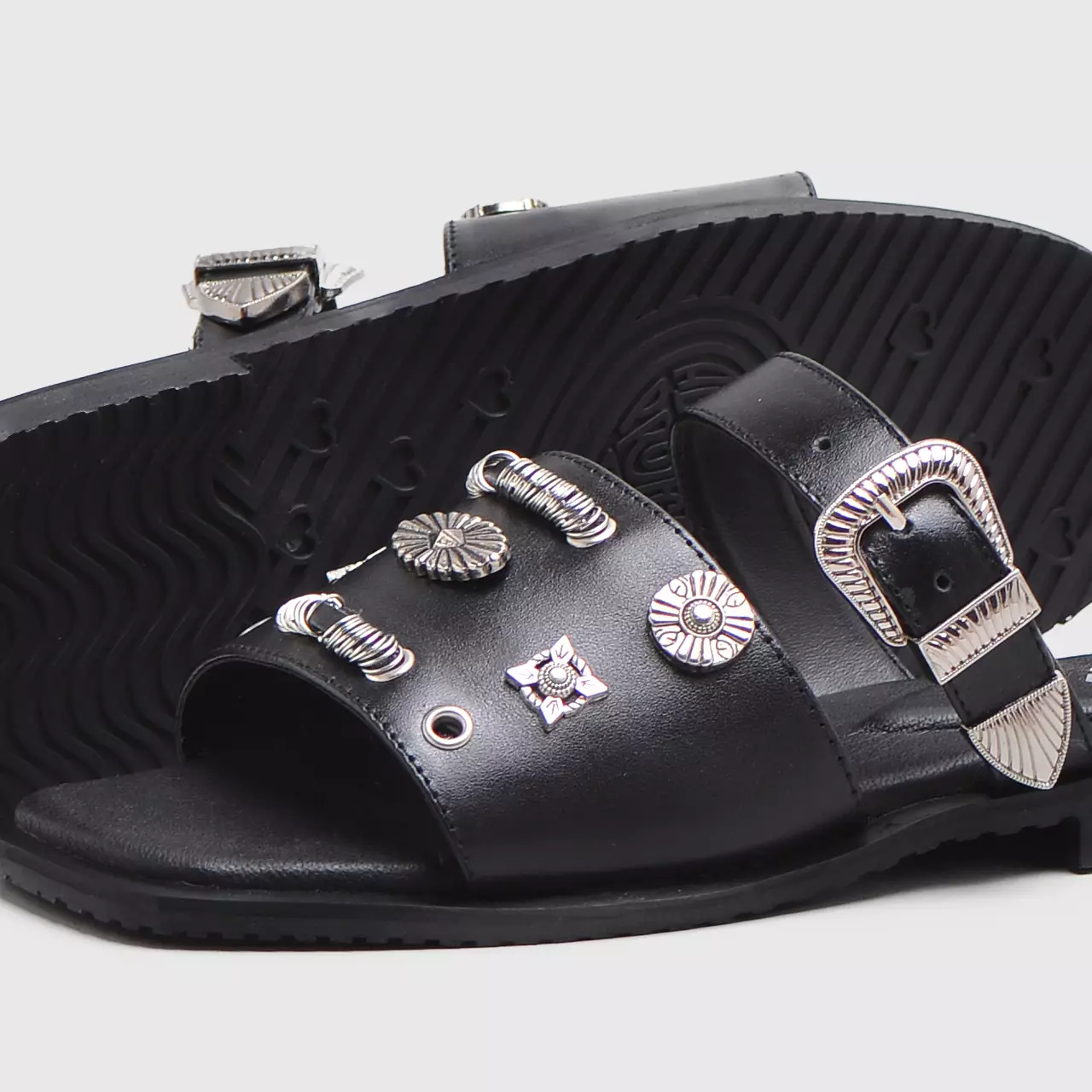 Finly Sandals Genuine Leather Black