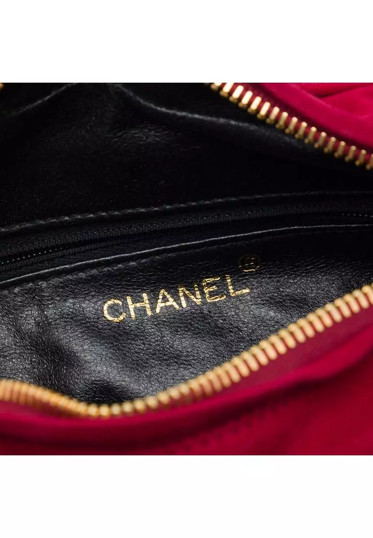 Pre-Loved Chanel Cc Quilted Suede Handbag