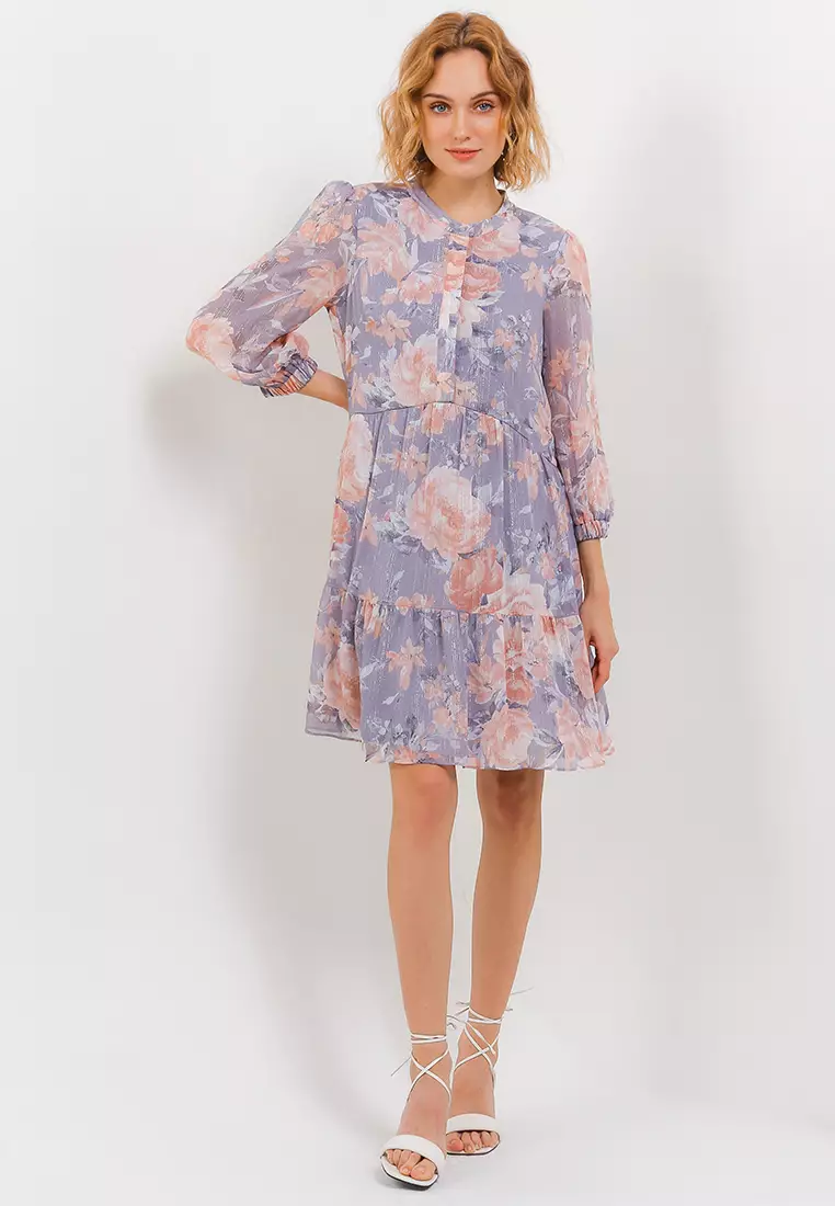 Chanira Kirana Dress-Pink Grey