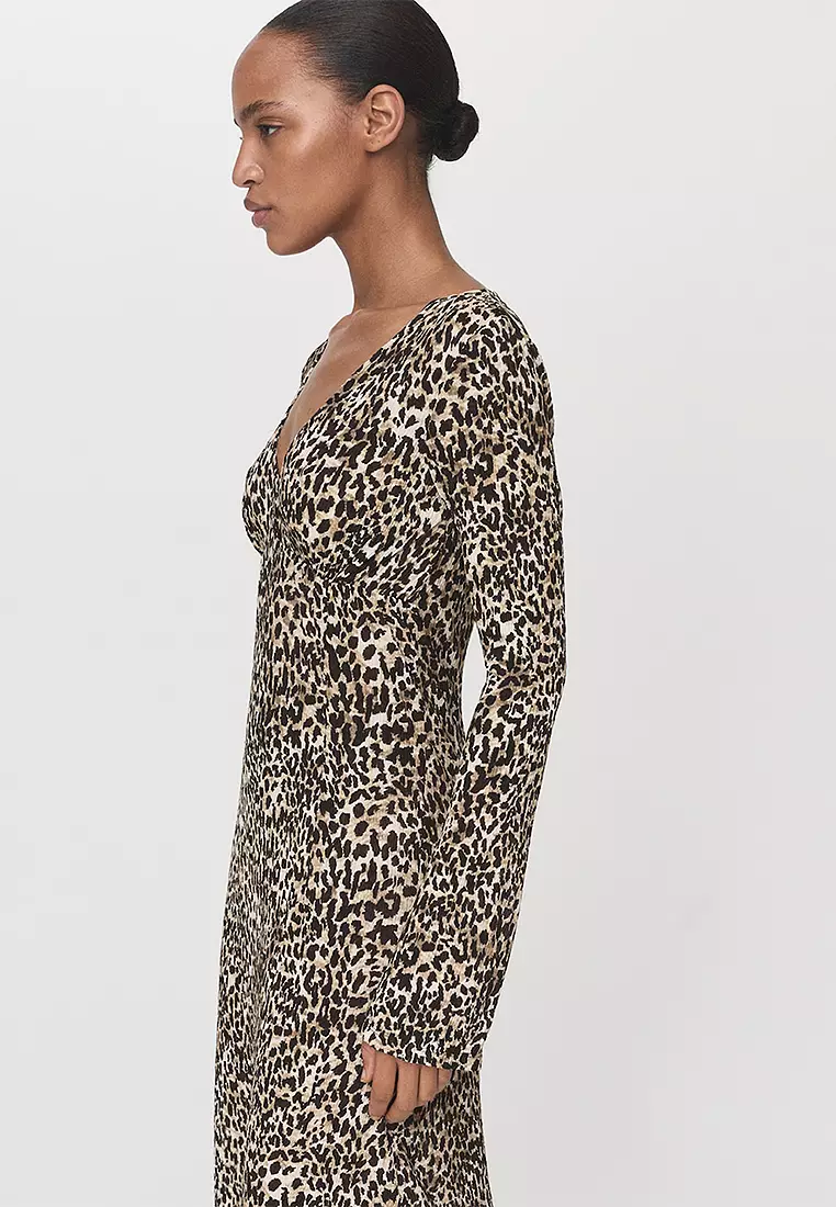 Printed V-Neck Dress