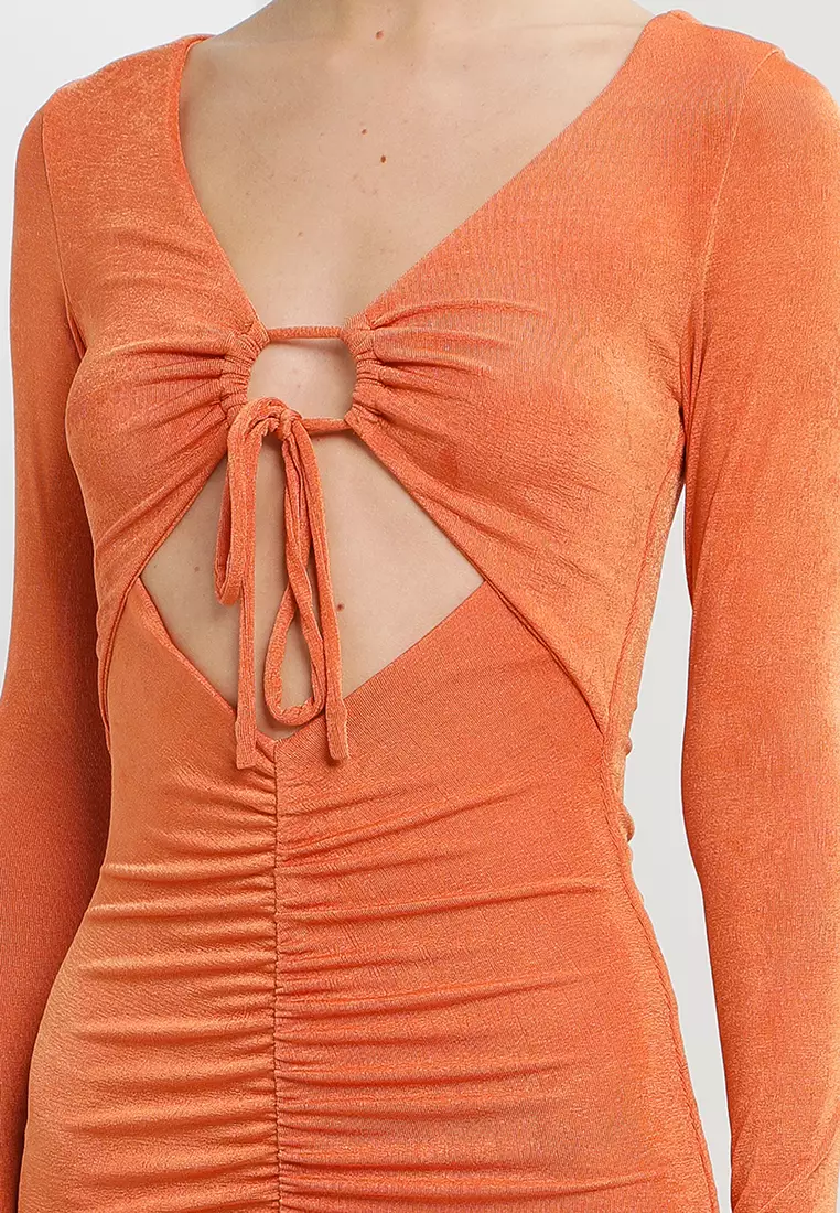 knee length dresses for ladies Eleanora Plunge Mini Dress