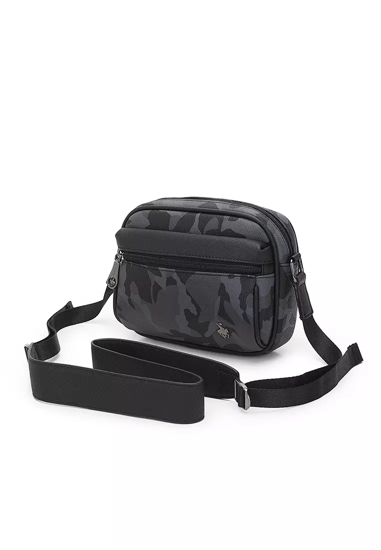 Men's Camouflage Sling Bag / Crossbody Bag - Black