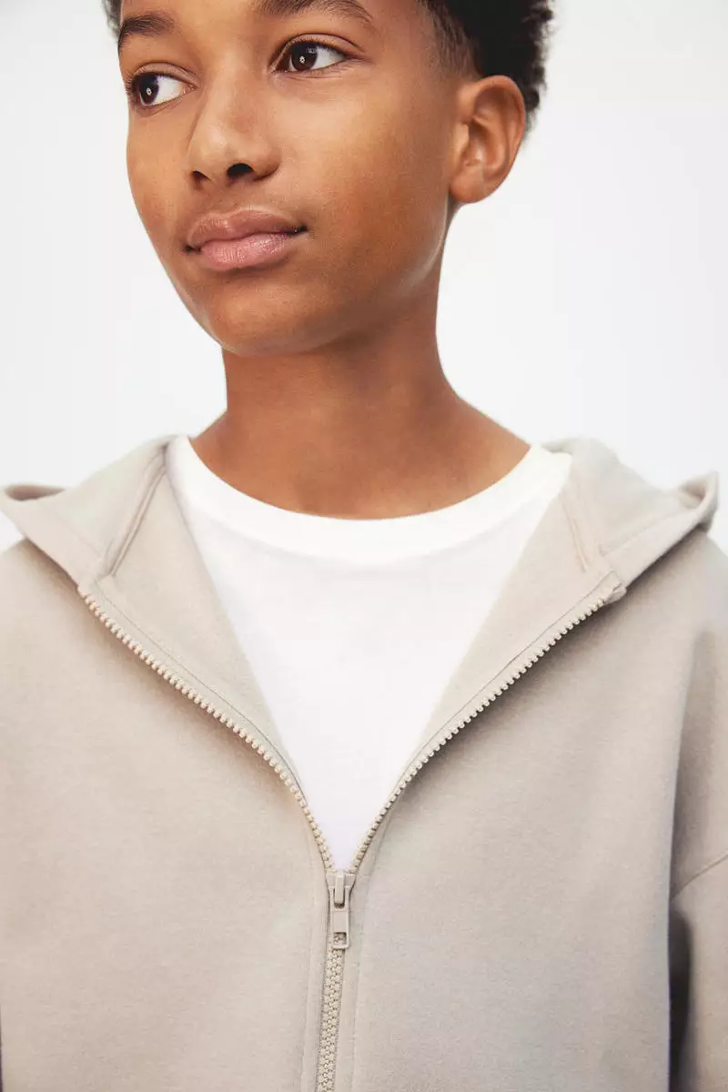 Zip Up Cream Hoodie H&m H&M Cream White Cropped Zip Up Hoodie