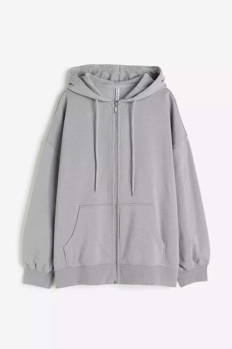 Oversized zip-through hoodie