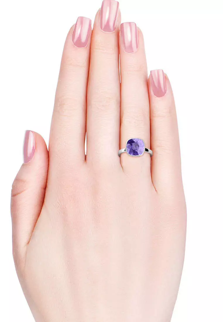 Amethyst Ring Purple WG - Cincin Crystal by Her Jewellery