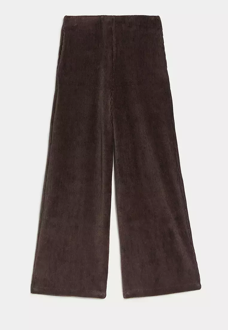 Cord Wide Leg Ankle Grazer Trousers