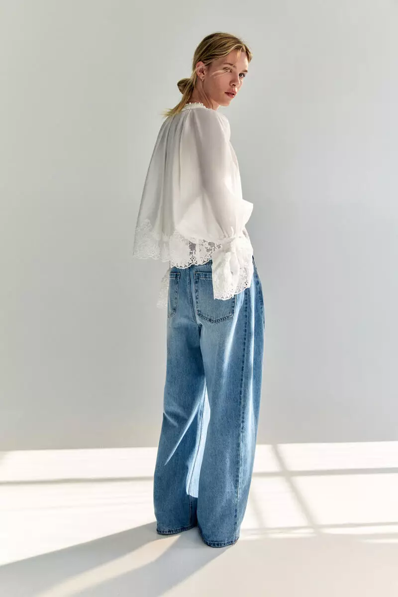 Lace-trimmed blouse