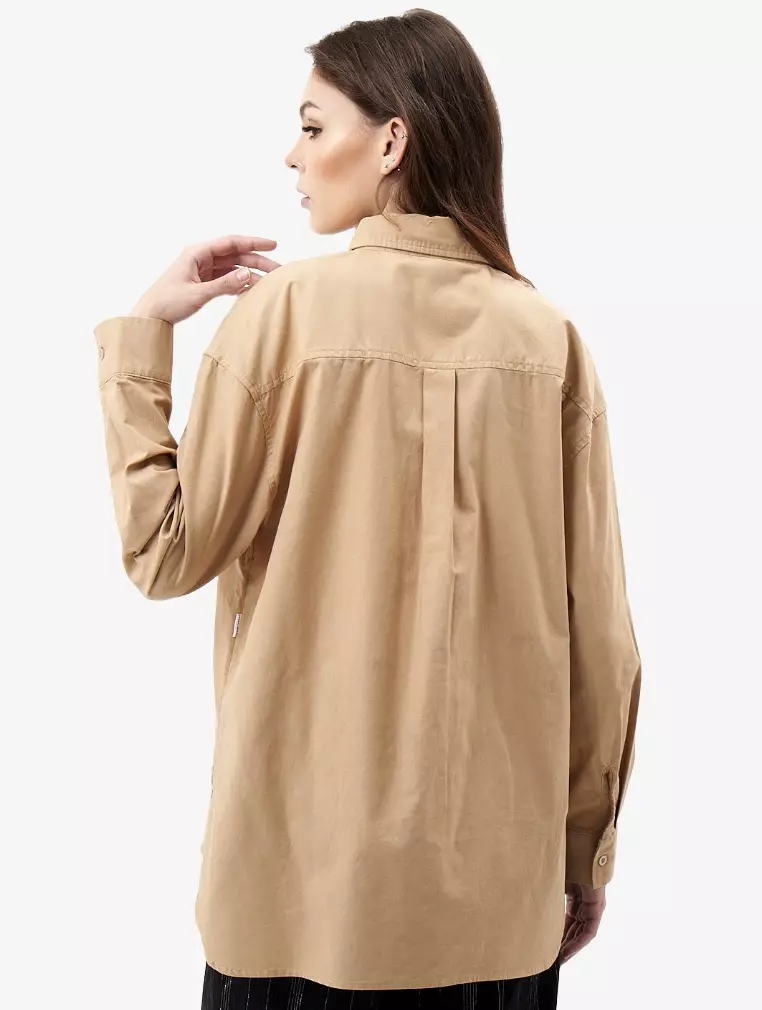 TONIQUE Kemeja Wanita Katun Lengan Panjang Reguler Fit CATHY Atasan Wanita Biru