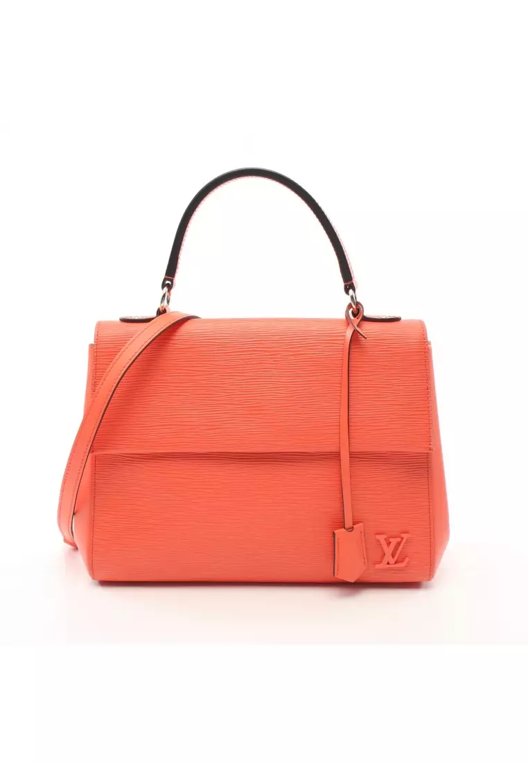 Pre-loved LOUIS VUITTON Cluny MM Epi poppy petal Handbag leather Coral pink  2WAY