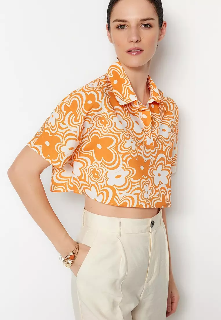 Trendyol Collection Crop top - Orange - Fitted - Picks for Less UAE