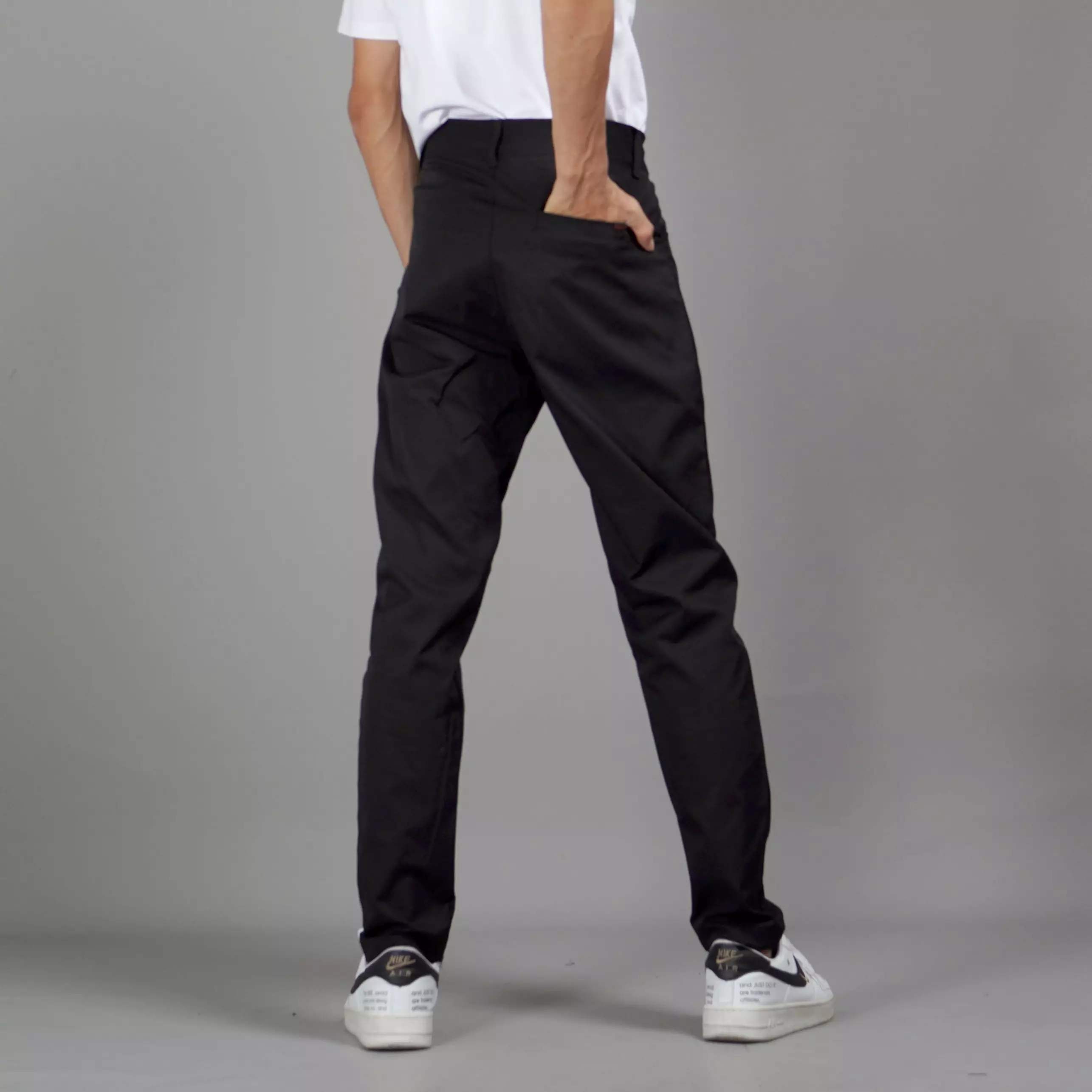  JEFAN Celana Pria Chino Celana Chino Pria Chinos Pants - HITAM