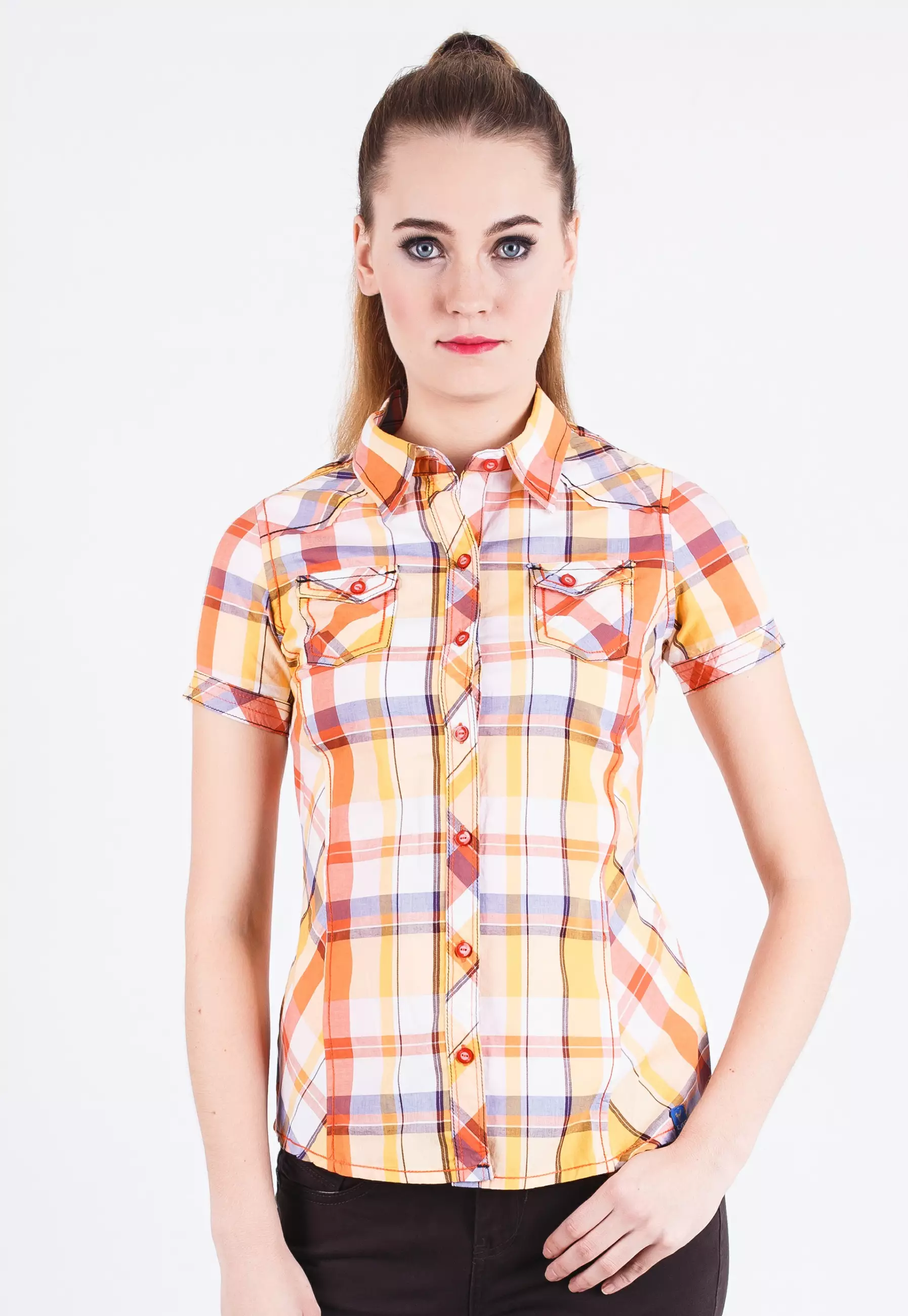 LGS - Slim Fit - Ladies Shirt - Yellow - Short Sleeve