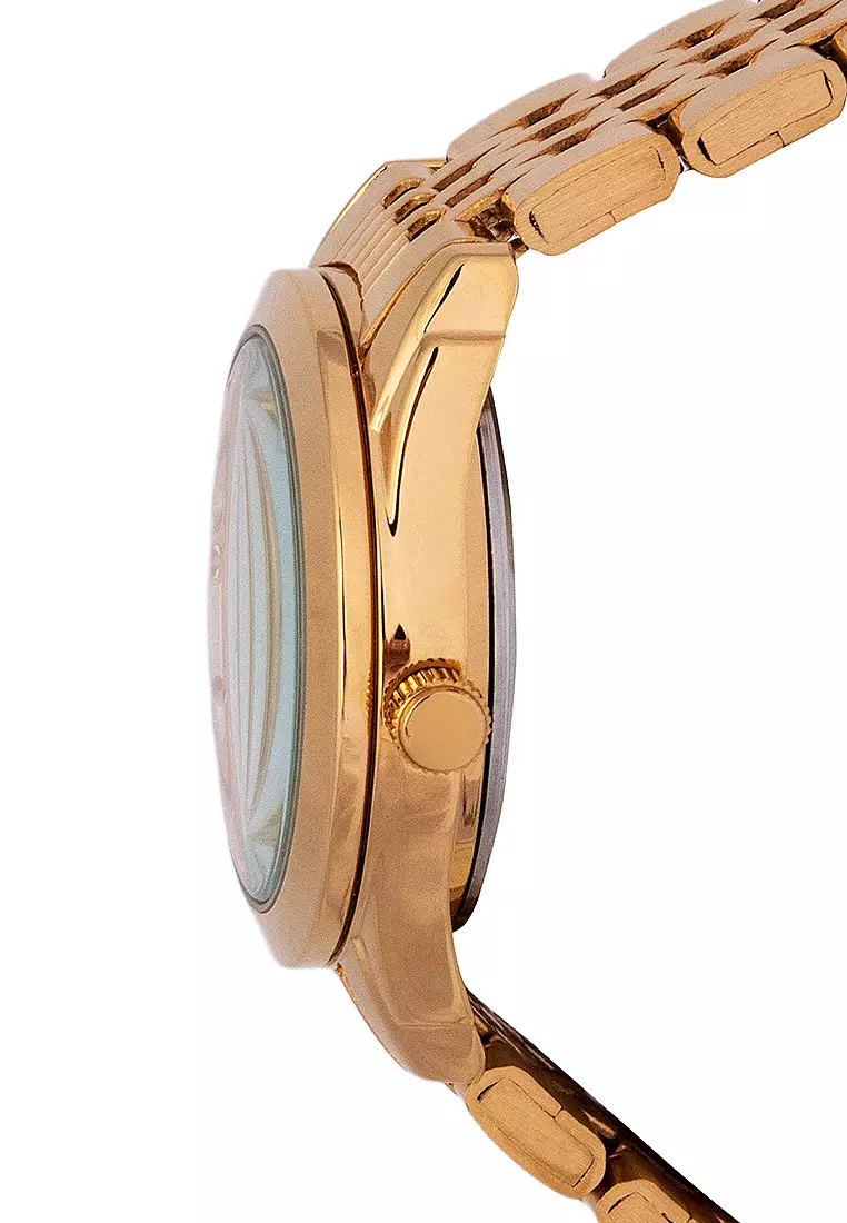 Analog Watch 20122320-Gold Wht Dial