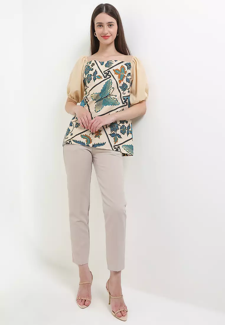 Blouse Atasan Wanita Agrila Lengan Pendek Katun Premium
