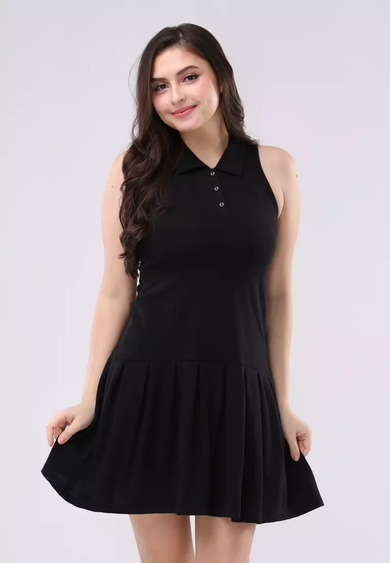 Plain Pique Sleeveless Dress