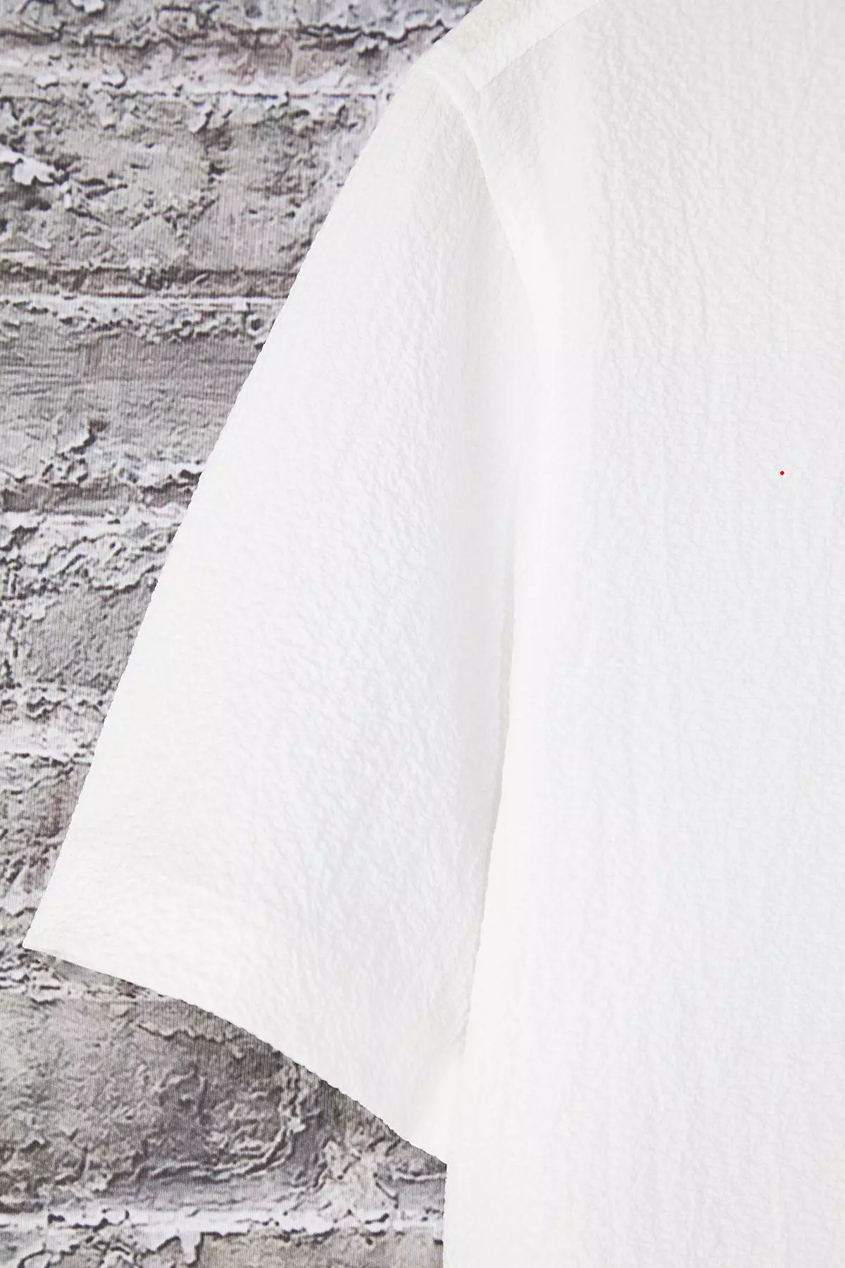 White Regular Fit Textured Loose Casual Men's Shirt TMNSS25GO00076