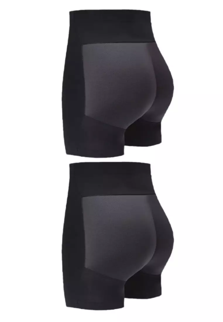 2 Pack Kaira Butt Lifter High Waisted Safety Shorts Panties Seamless Padded Underwear Hip Pads Enhancer Panty in Black