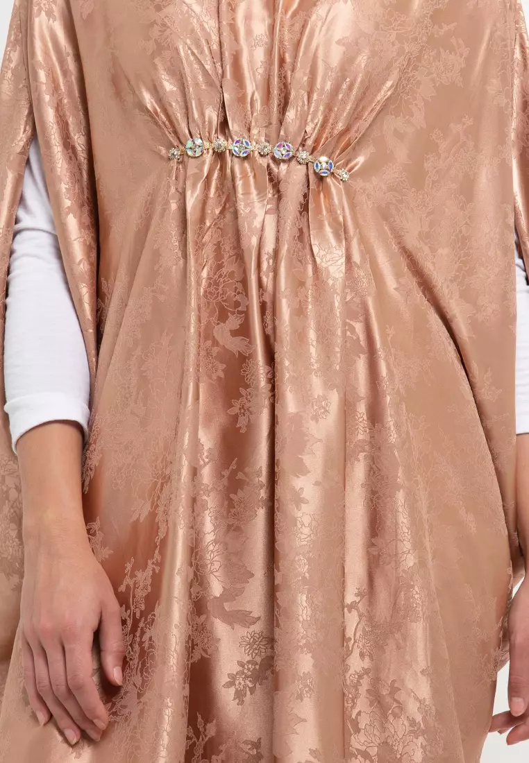 JACQUARD KAFTAN W/ XTAL CHAIN