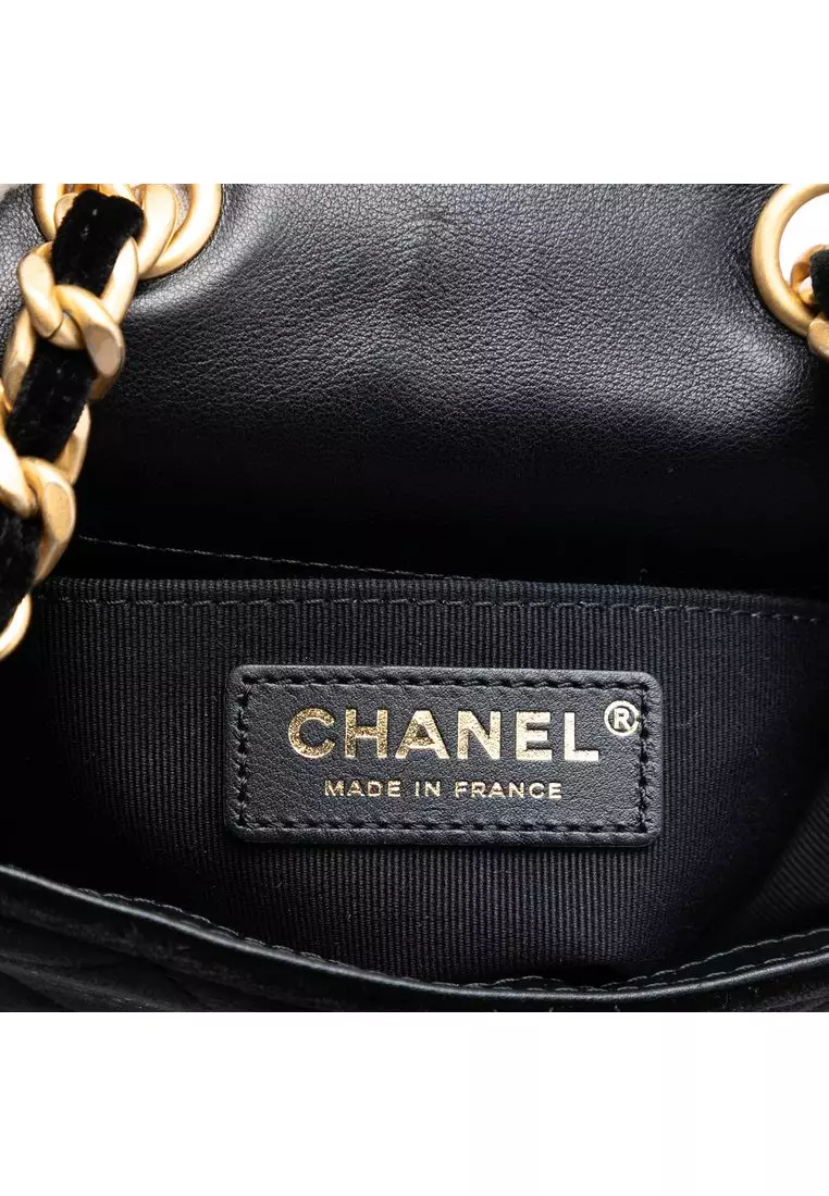 Pre-Loved Chanel Mini Quilted Velvet Place Vendome Single Flap