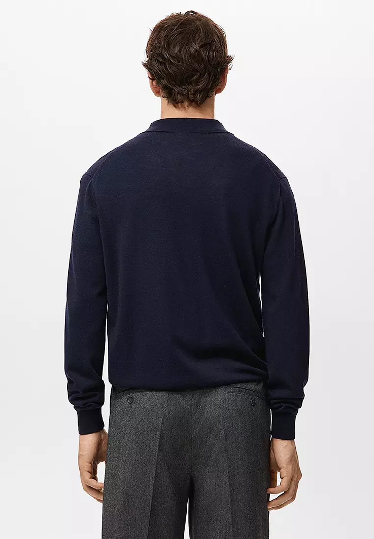 100% Merino Wool Polo Sweater