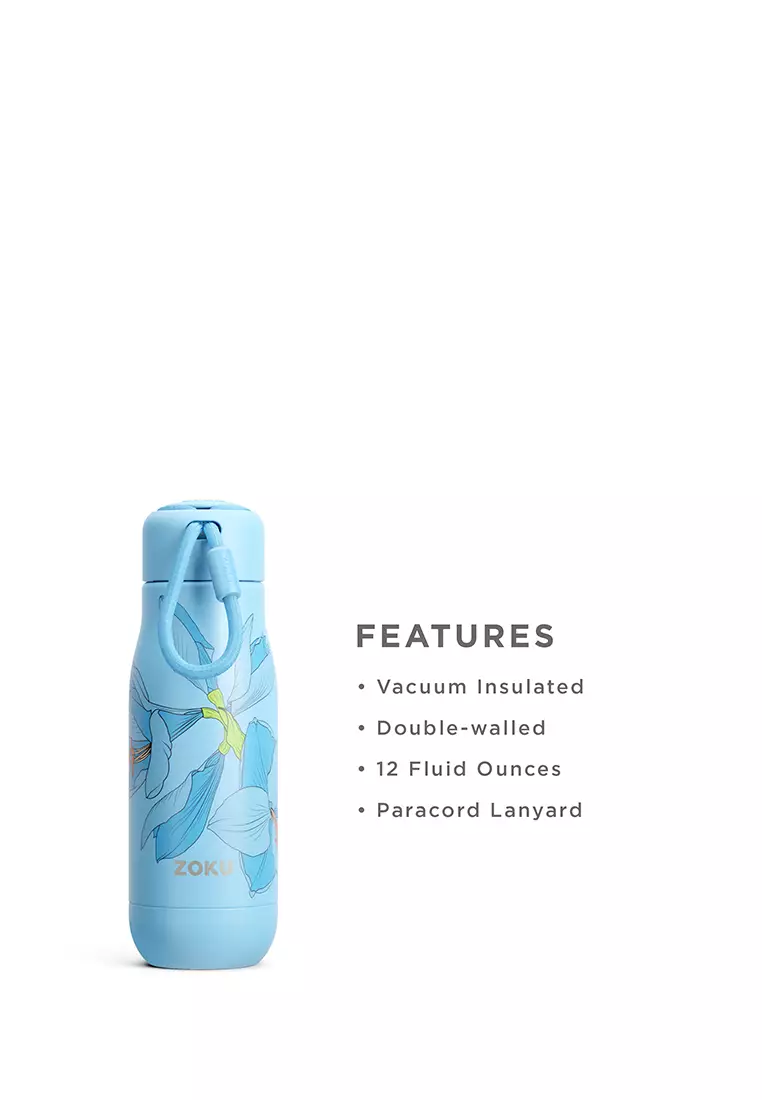 Zoku Sky Lily 12oz Stainless Bottle - Botol Minum Termos,  Botol Minum Tahan Panas Dingin