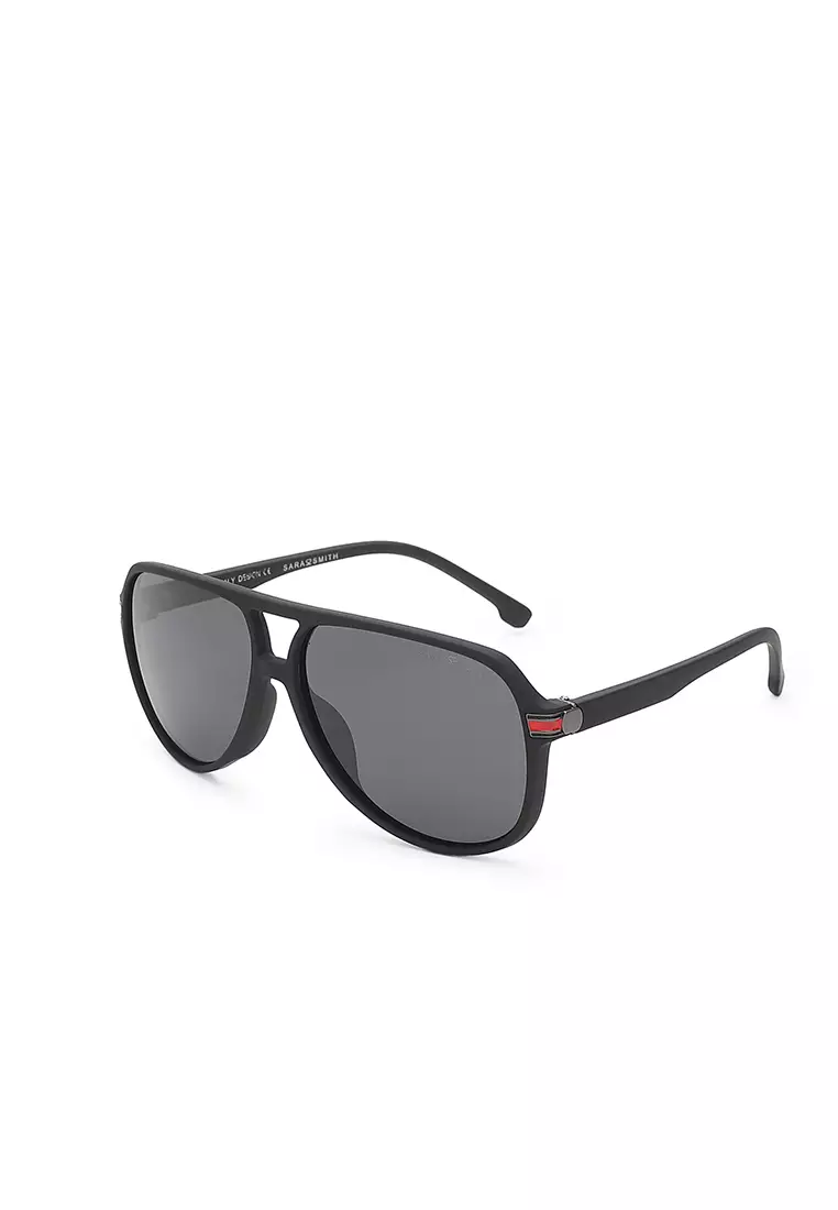Unisex Casual Polarized Aviator Sunglasses - Matte Black